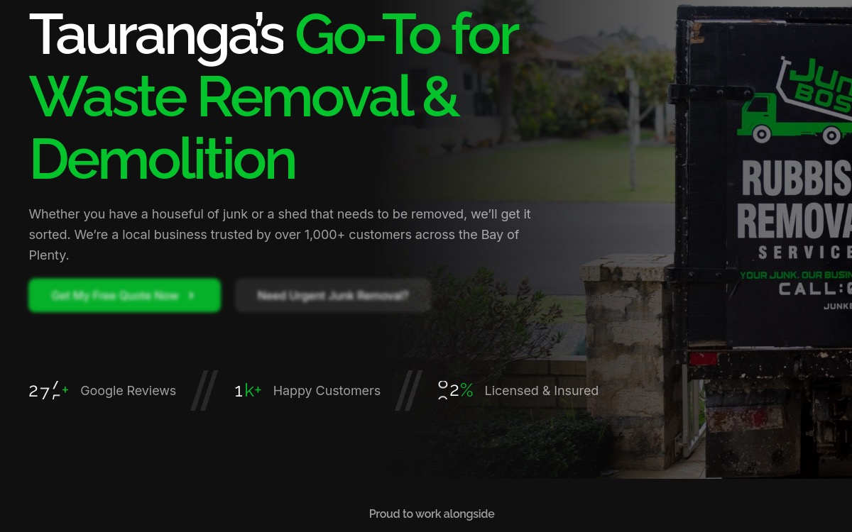 JunkBoss: turning 350+ Google reviews into top-3 local rankings
